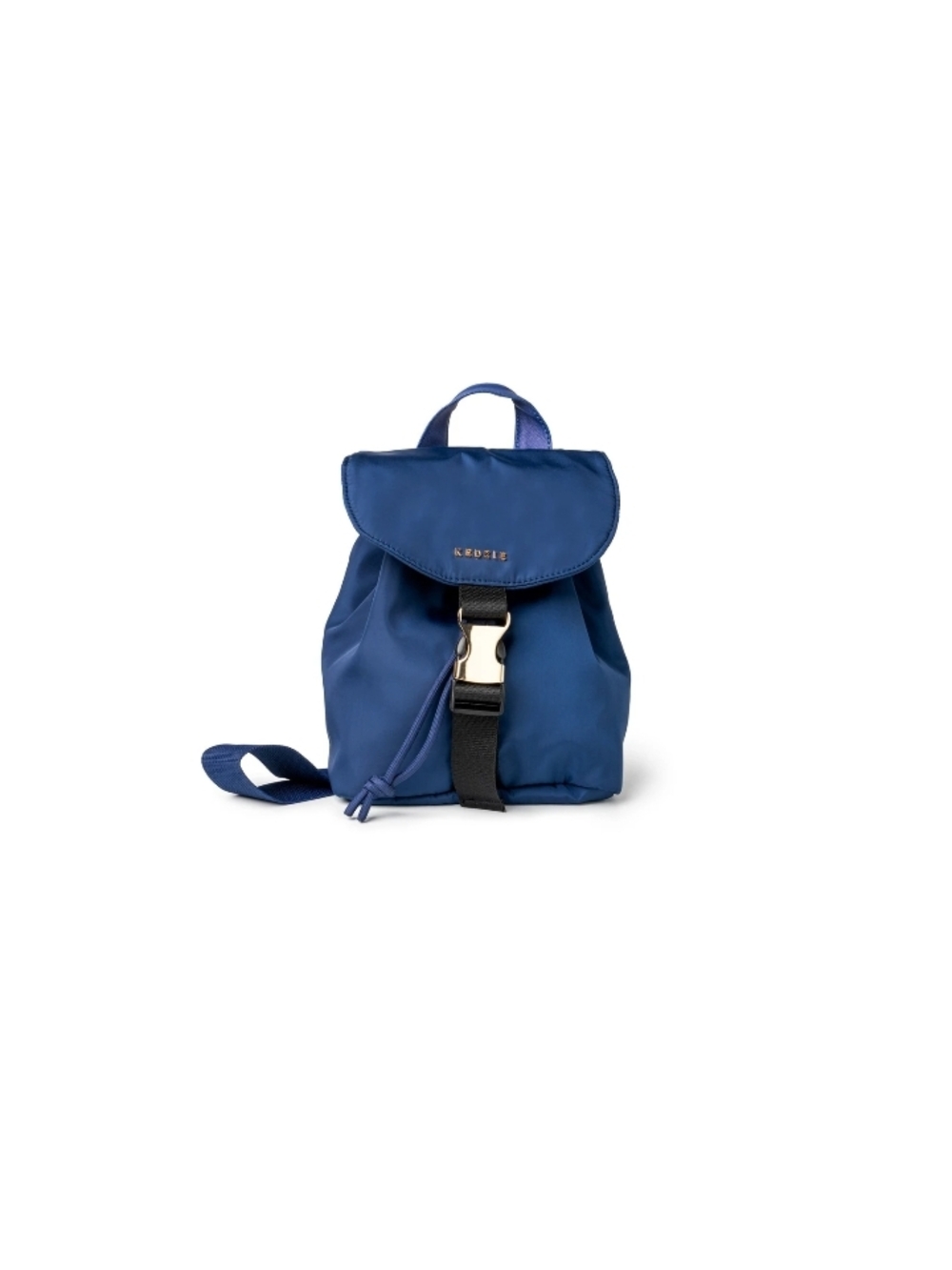 Kedzie Mini Backpack in Navy Blue with Silver Buckle